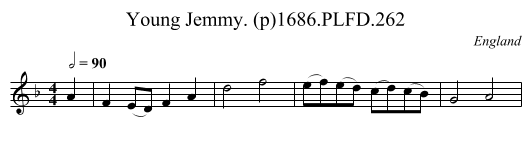 Young Jemmy. (p)1686.PLFD.262 - staff notation