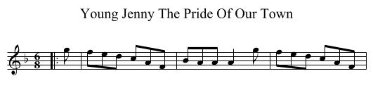 Young Jenny The Pride Of Our Town - staff notation