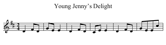 Young Jenny’s Delight - staff notation