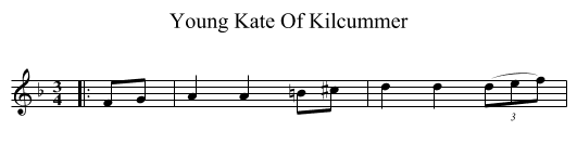 Young Kate Of Kilcummer - staff notation