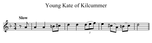 Young Kate of Kilcummer - staff notation