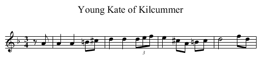 Young Kate of Kilcummer - staff notation