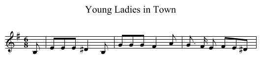 Young Ladies in Town - staff notation