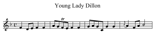 Young Lady Dillon - staff notation