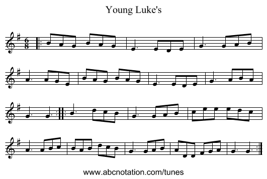 Young Luke's - staff notation