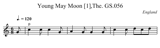 Young May Moon [1],The. GS.056 - staff notation