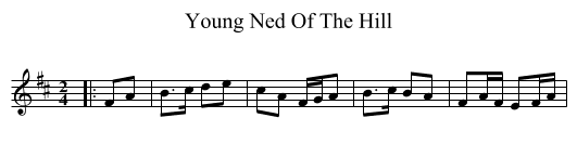 Young Ned Of The Hill - staff notation