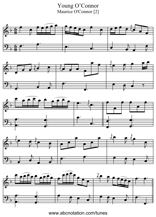 Young O’Connor - staff notation