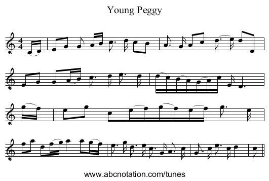 Young Peggy - staff notation