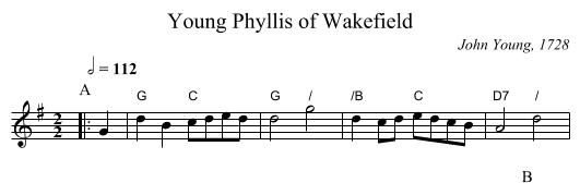 Young Phyllis of Wakefield - staff notation