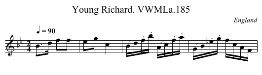 Young Richard. VWMLa.185 - staff notation