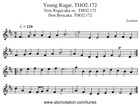 Young Roger. THO2.172 - staff notation
