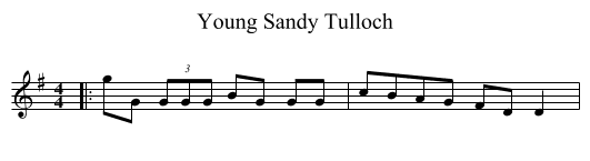 Young Sandy Tulloch - staff notation