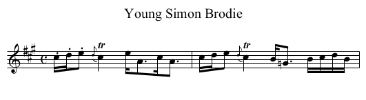 Young Simon Brodie - staff notation