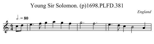 Young Sir Solomon. (p)1698.PLFD.381 - staff notation