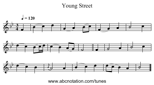 Young Street - staff notation