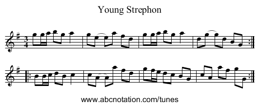 Young Strephon - staff notation