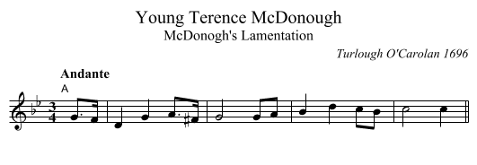 Young Terence McDonough - staff notation