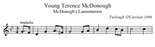Young Terence McDonough - staff notation