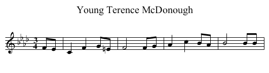 Young Terence McDonough - staff notation