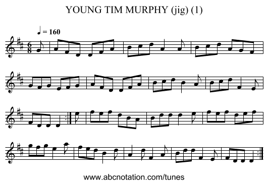 YOUNG TIM MURPHY (jig) (1) - staff notation