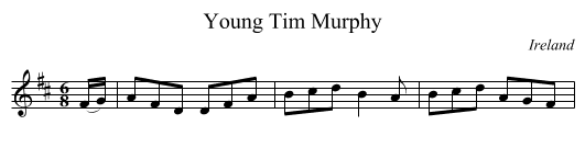 Young Tim Murphy - staff notation