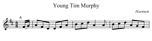 Young Tim Murphy - staff notation