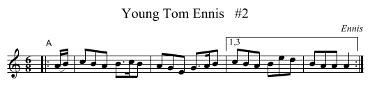 Young Tom Ennis   #2 - staff notation