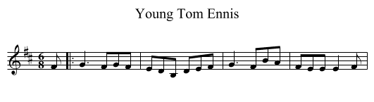 Young Tom Ennis - staff notation