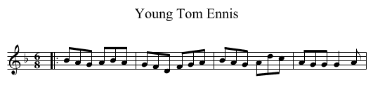 Young Tom Ennis - staff notation
