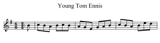 Young Tom Ennis - staff notation