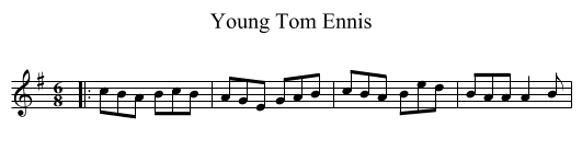 Young Tom Ennis - staff notation