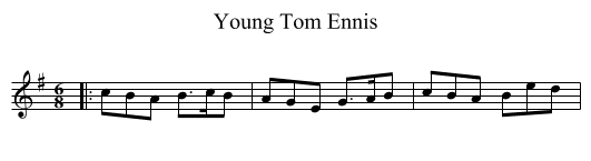 Young Tom Ennis - staff notation