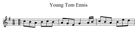 Young Tom Ennis - staff notation