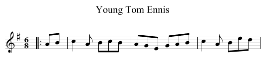 Young Tom Ennis - staff notation