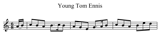 Young Tom Ennis - staff notation