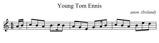 Young Tom Ennis - staff notation
