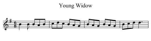 Young Widow - staff notation