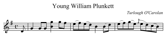 Young William Plunkett - staff notation