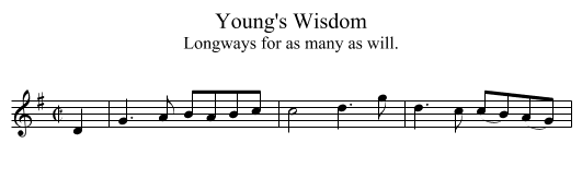 Young's Wisdom - staff notation
