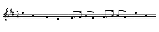 Youp' Nanette - bourree - staff notation
