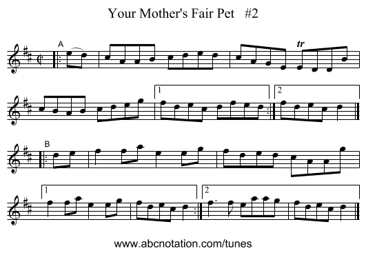 Your Mother's Fair Pet #2 - staff notation