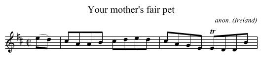 Your mother's fair pet - staff notation