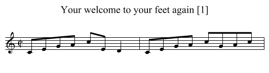 Your welcome to your feet again [1] - staff notation