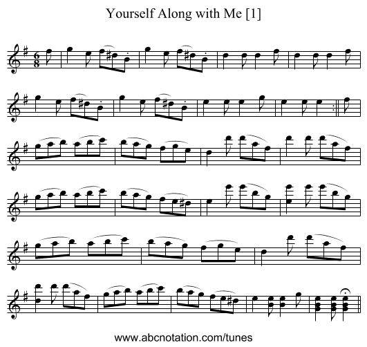 Yourself Along with Me [1] - staff notation