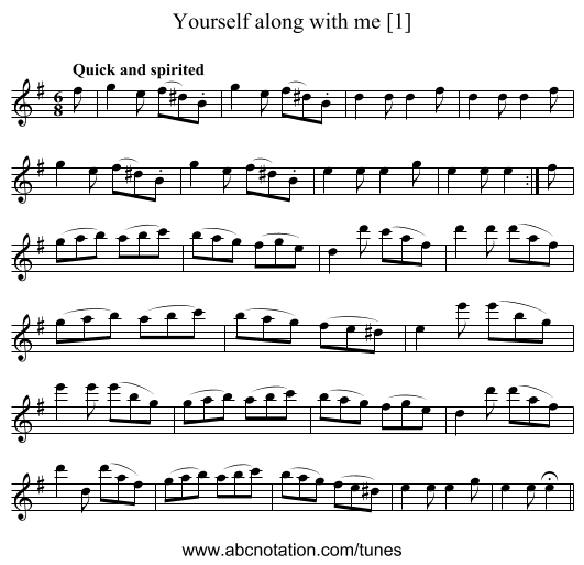 Yourself along with me [1] - staff notation
