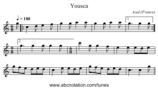 Yousca - staff notation