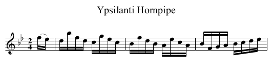 Ypsilanti Hornpipe - staff notation