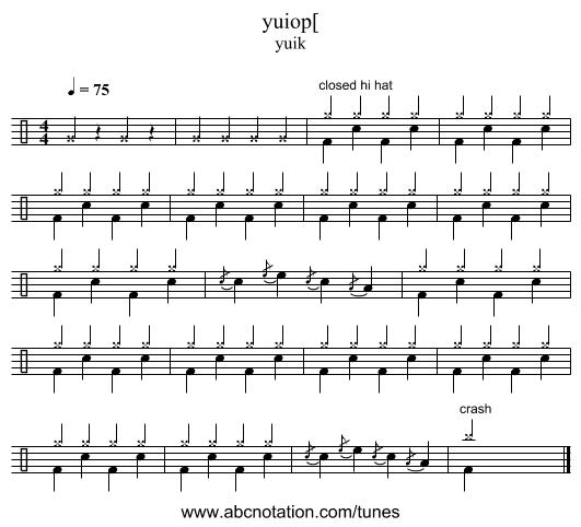 yuiop[ - staff notation