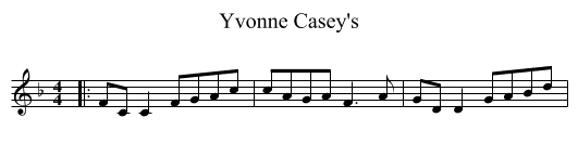 Yvonne Casey's - staff notation
